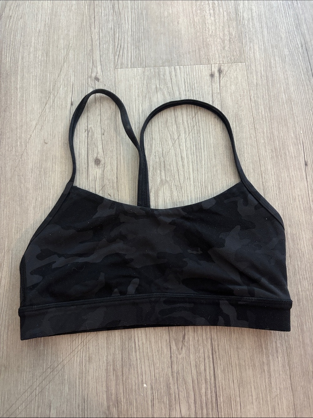 Black Camouflage- lululemon Sports Bra. Very light piling. No pads.